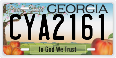 GA license plate CYA2161