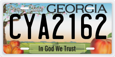 GA license plate CYA2162