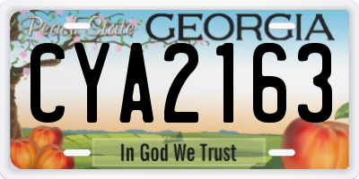 GA license plate CYA2163