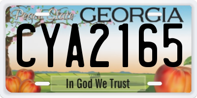 GA license plate CYA2165