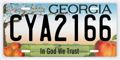 GA license plate CYA2166