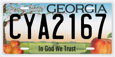 GA license plate CYA2167