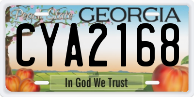 GA license plate CYA2168