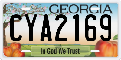 GA license plate CYA2169