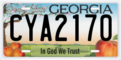 GA license plate CYA2170