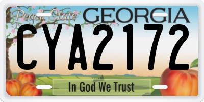 GA license plate CYA2172