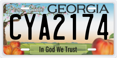 GA license plate CYA2174