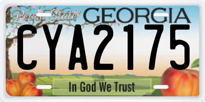 GA license plate CYA2175