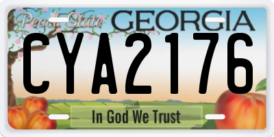 GA license plate CYA2176