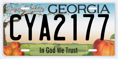 GA license plate CYA2177