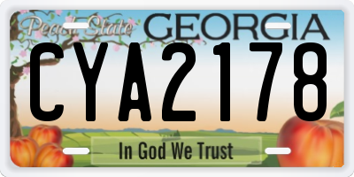 GA license plate CYA2178