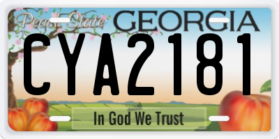 GA license plate CYA2181