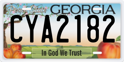 GA license plate CYA2182