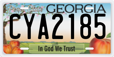 GA license plate CYA2185