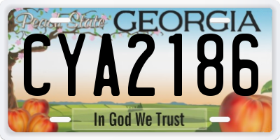 GA license plate CYA2186