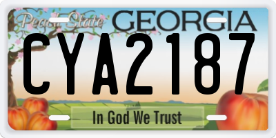 GA license plate CYA2187
