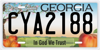 GA license plate CYA2188