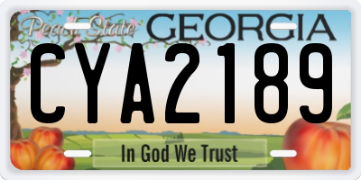 GA license plate CYA2189