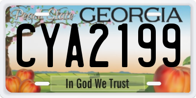 GA license plate CYA2199