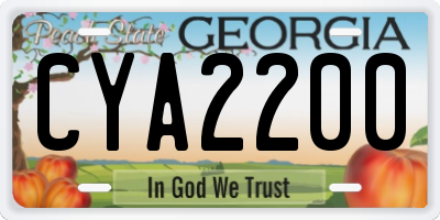 GA license plate CYA2200