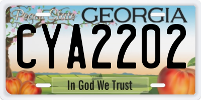 GA license plate CYA2202