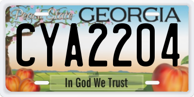 GA license plate CYA2204