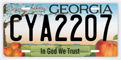 GA license plate CYA2207