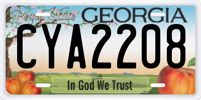 GA license plate CYA2208