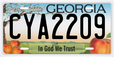 GA license plate CYA2209