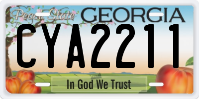 GA license plate CYA2211