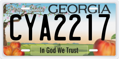 GA license plate CYA2217