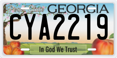 GA license plate CYA2219