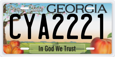 GA license plate CYA2221