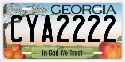 GA license plate CYA2222