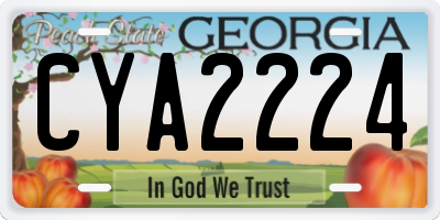 GA license plate CYA2224
