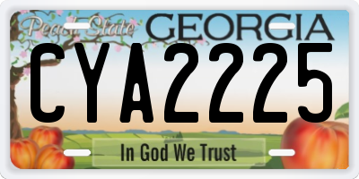 GA license plate CYA2225