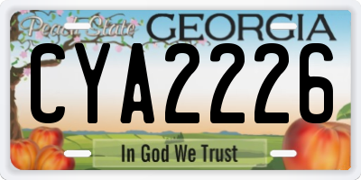 GA license plate CYA2226