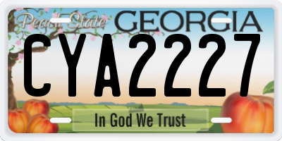 GA license plate CYA2227