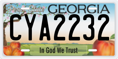 GA license plate CYA2232