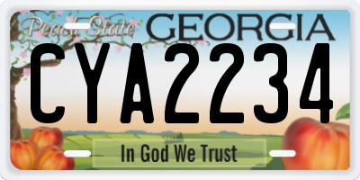 GA license plate CYA2234
