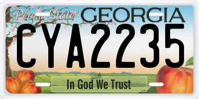 GA license plate CYA2235