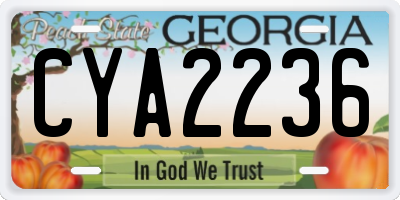 GA license plate CYA2236