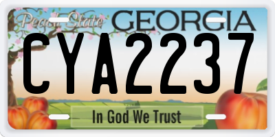 GA license plate CYA2237