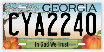 GA license plate CYA2240