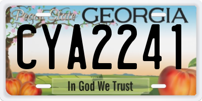 GA license plate CYA2241