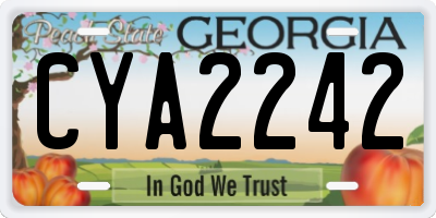 GA license plate CYA2242