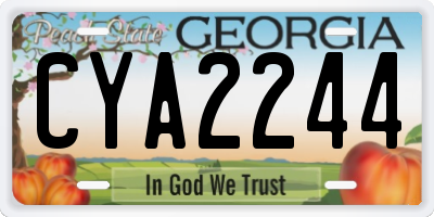 GA license plate CYA2244