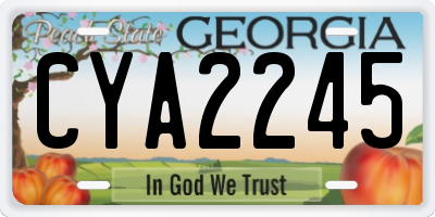 GA license plate CYA2245