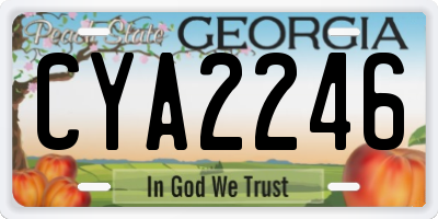 GA license plate CYA2246