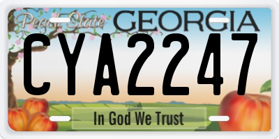GA license plate CYA2247